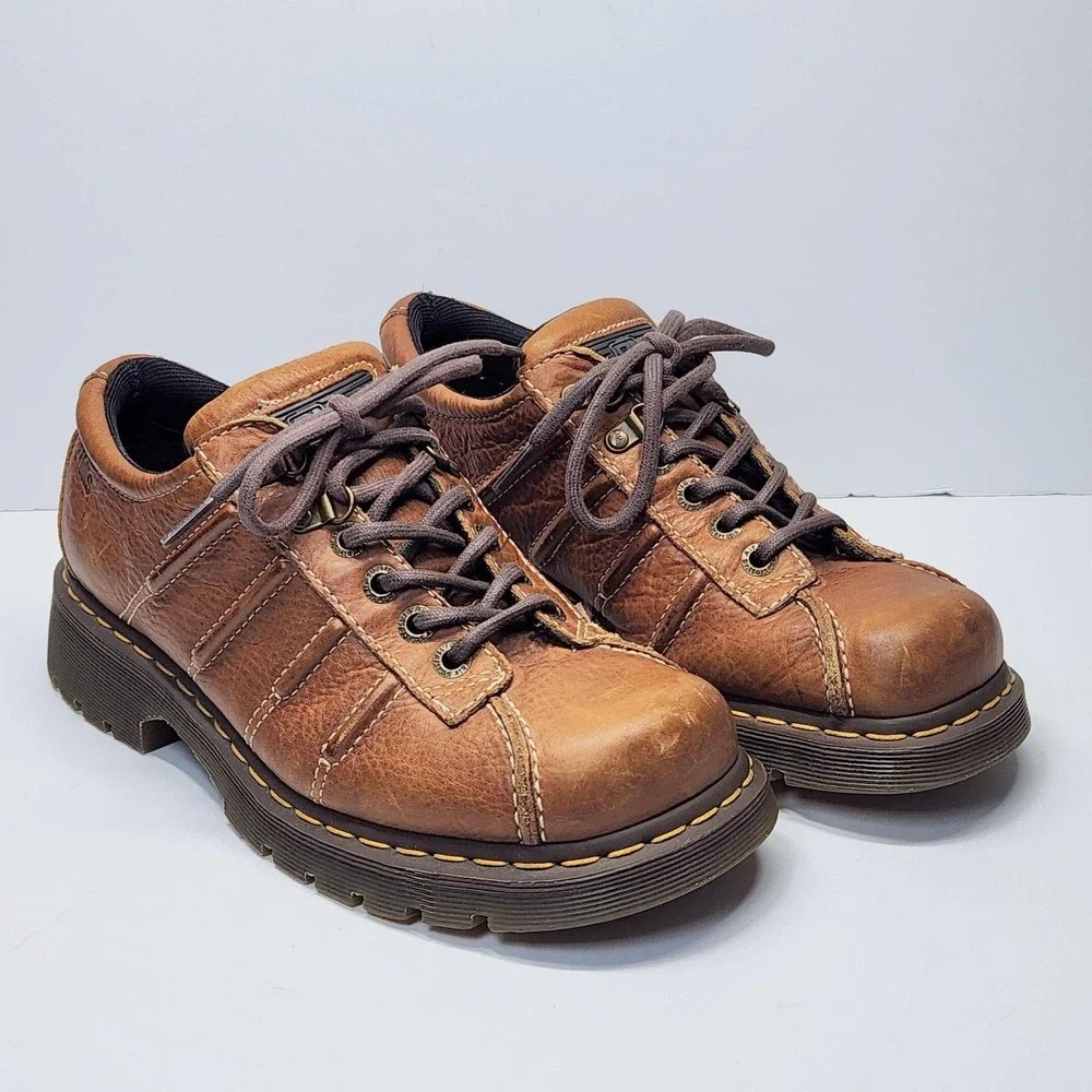 Dr. Martens Shoes Mens Size 10 Brown Leather Lace Up Chunky Sole Casual 11306